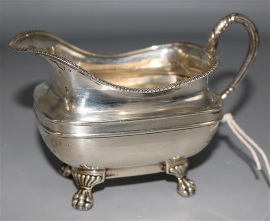 A George V silver cream jug by Goldsmiths & Silversmiths Co Ltd, London, 1927, 7.5 oz.